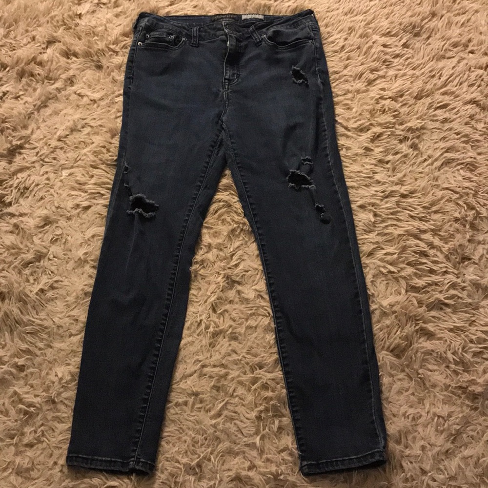 Aeropostale Mid Rise Distressed Jeans